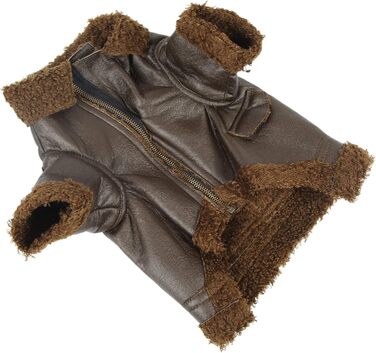 Зимова куртка для собак Pssopp з PU-шкіри, плюшевий підкладка, для маленьких, середніх та великих собак, для прогулянок на вулиці