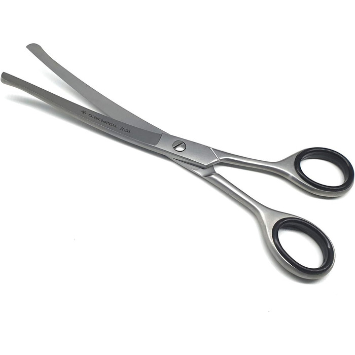 Ножиці для собак, професійні, 16,5 см, нержавіюча сталь, без гачка, вигнуті