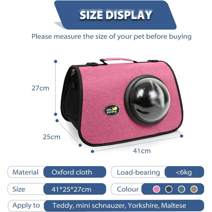 Транспортна сумка для кота/собаки PETCUTE, 41 x 25 x 27 см, складана, з вентиляційними отворами, підходить для середніх котів та маленьких собак, схвалена авіакомпаніями, темно-зелений (рожевий)