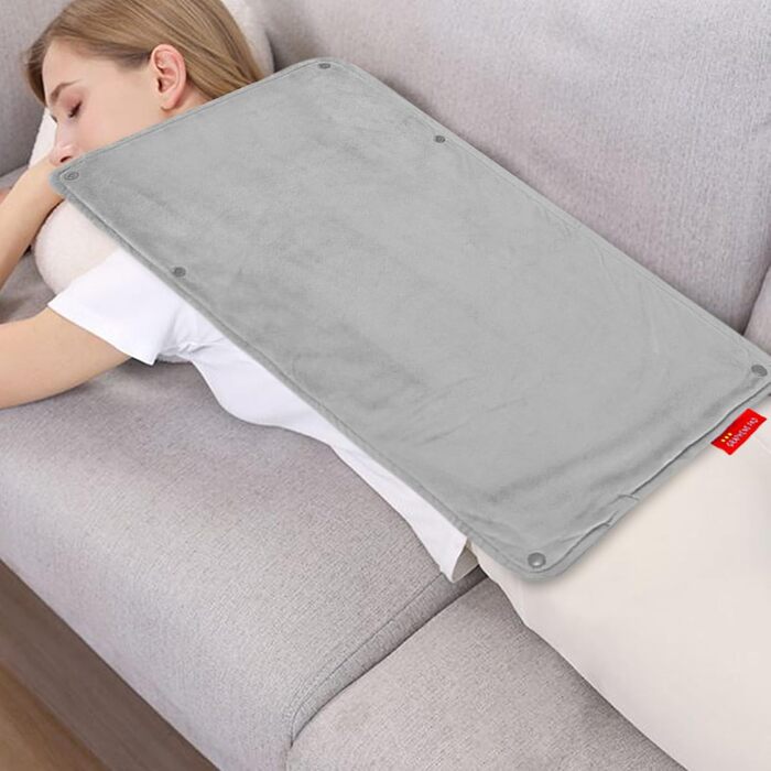 Водонепроникне електричне грілка для котів, цуценят та маленьких собак, 58.4 x 27.9 см, акумуляторний, сірий