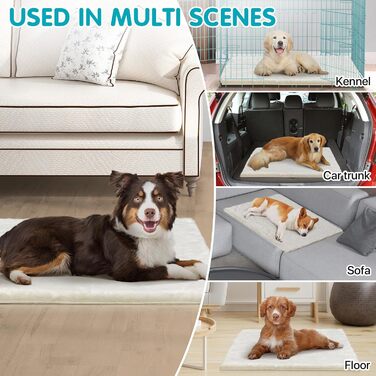 Килимок для собак середніх порід Ostlttyn 76x54 см - м'який, з неслизьким дном, бежевий