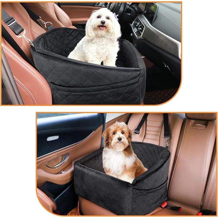 Автокрісло для собак Ejoyous - чорне, для собак до 15,9 кг, з пам'яті піною, знімний чохол