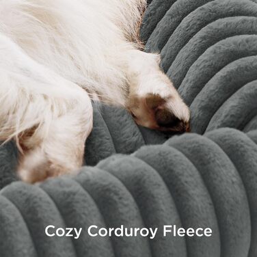 BEDSURE Лежанка для собак великих порід - ортопедична лежанка з флісовим покриттям, 76x61x20 см, сіра