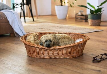 Корзина для собак Dekoleidenschaft з ротангу, XL, 90x70 см - ліжко для собак та інших тварин