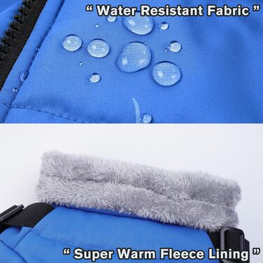 Водонепроникний теплий зимовий одяг для собак середніх порід - теплий комбінезон Onesie з шлейкою, зимова жилетка, теплий пуловер для собак з кільцями D (Синій, M)