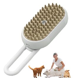 Парова щітка для котів Katzen від бренду Katzen, для довгошерстих котів, з функцією масажу та розпилення води, 360° поворотний насадка (біла)