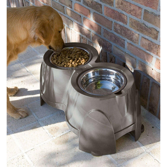 PETGARD Станція годування для собак з нержавіючої сталі - набір мисок - годівниця для собак Преміум класу - 61 x 35 x 28 см - об'єм 2 x 1500 мл