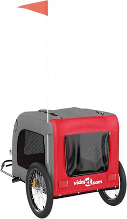 Причіп для велосипеда для собак, червоний та сірий, Oxford-Gewebe & Eisen, модель 93838