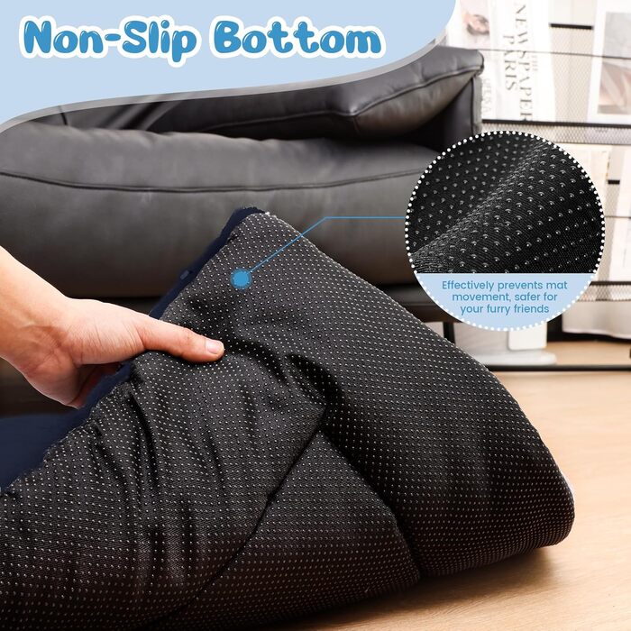 Крісло-ліжко для собак середніх порід Baodan, 90x60 см, миється, з антиковзною основою, блакитне