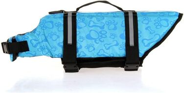 Світловідбиваюча рятувальна жилетка для собак SHTGOI з ручкою для рятування. Жилет для собак, цуценят, для плавання, катання на човні, блакитний колір.