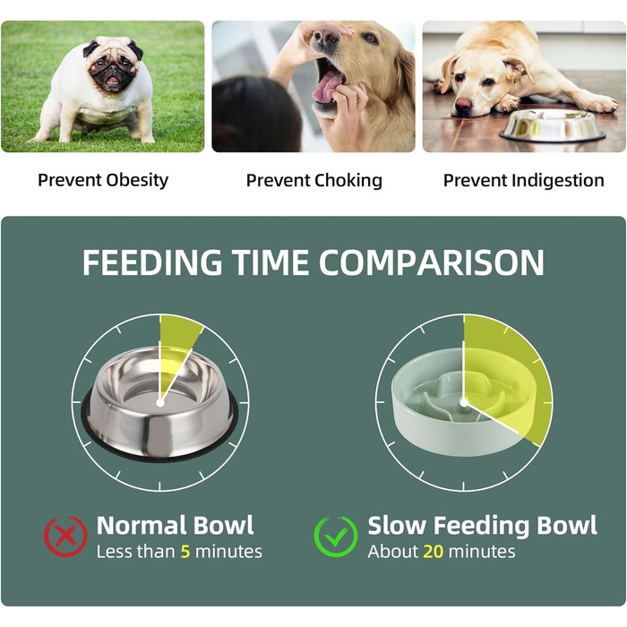 Підвищений годівниця для собак та котів Havniva з кераміки, для повільного годування, 13 см та 15,5 см, з дерев'яним підставкою, 2 шт. світло-зелений + підставка