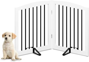 Гілка для собак HOLTICO: захисний бар'єр без свердління, металевий, дерев'яний, для дому, складна, білий, 3 панелі