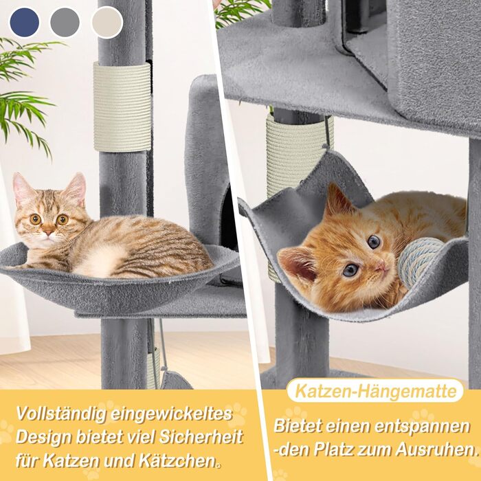 Котячий будиночок з когтеточкою NAIZY K1266, XXL, 49x41x93 см, синій