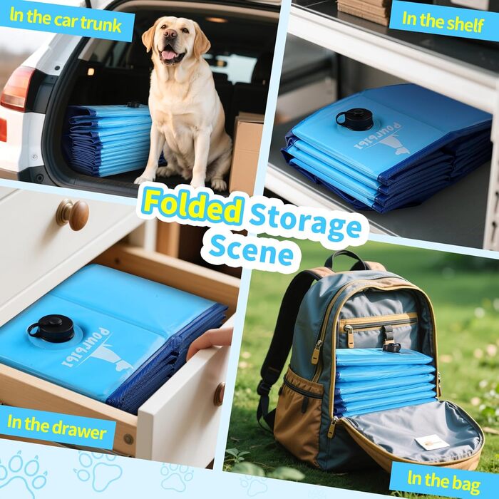 Басейн для собак Pourbibi, 160 x 30 см, розкладний, з ПВХ, антиковзаюча поверхня