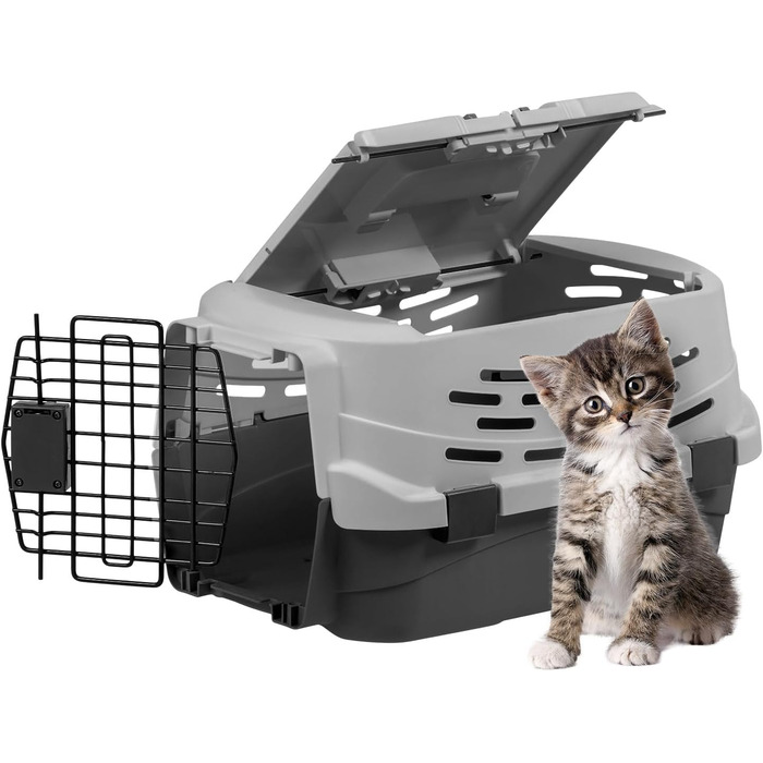 Транспортний бокс для кота Iris Ohyama 36.5л, сірий, 49x30.5x24.8 см, міцний, BPA-free