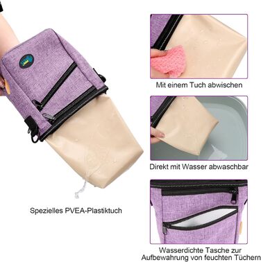Сумка для ласощів Ownpets для собак, навчальна сумка, сумка для печива, мішок для відходів, складаний миска, регульований ремінь, поясний ремінь та кліп, (фіолетовий)