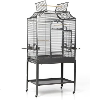 Преміальна клітка для папуг Montana Cages Madeira II, антик, з антипригарним покриттям, 82x54x153 см, 4 металеві годівниці, зоною для посадки та майданчиком для відпочинку