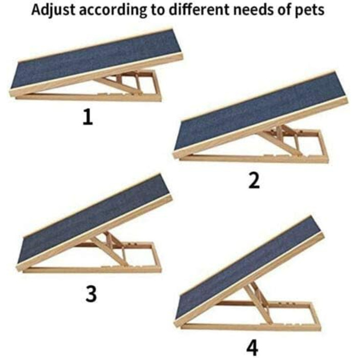 Рампа для собак та котів, складна, регульована висота, 70 x 35 x 30 см (CWPT-100x60cm)