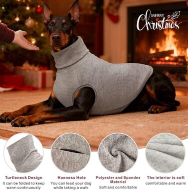 Пуловер для собак Mosucoirl: теплий, стильний, для маленьких, середніх та великих собак XS-4XL, бежевий