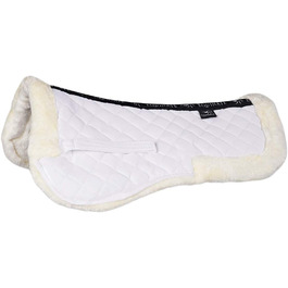 Підсідельне сидіння Equinate Sidney з синтетичним овчиною для коней та поні (S, білий)