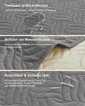 Водонепроникний килимок для собак, захист дивану та авто, 130x100 см, сірий CTH017G