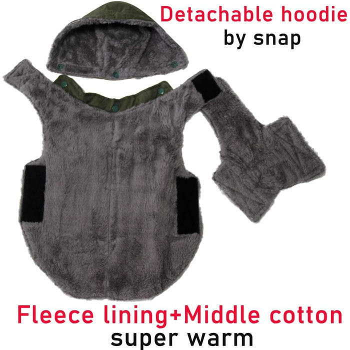 Флісовий худі для собак JoyDaog, теплий плед для цуценят, зелений, розмір S (1 шт.)