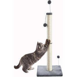 Котяча дряпка XXL 97 см: міцна колона з сизалю, м'який плюш, іграшковий м'ячик
