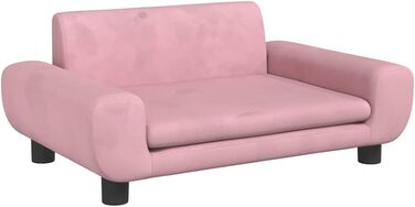 Ліжко для собак і котів vidaXL, м'яка оббивка, рожевий оксамит, 70x45x33 см, диван для маленьких собак і котів