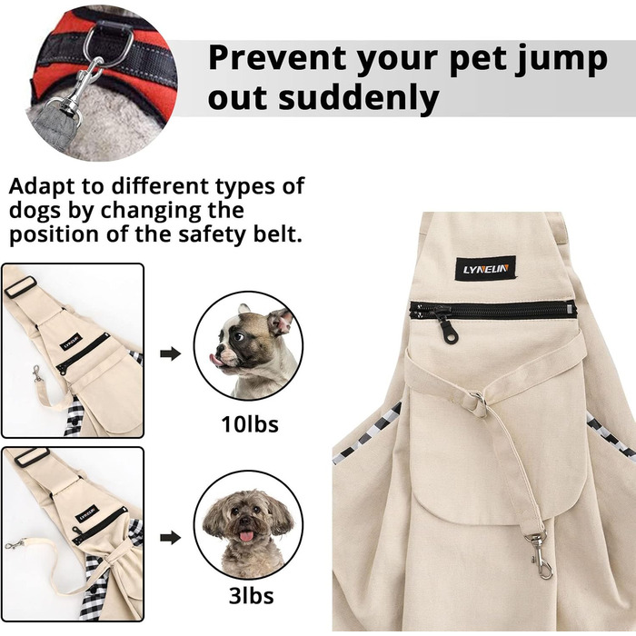 Транспортна сумка для собак та інших домашніх тварин Lyneun, регульована, дихаюча, для прогулянок та активного відпочинку (біла)