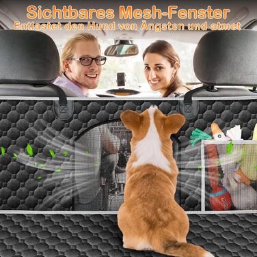 Водонепроникний килимок для собак у машину Taygeer з жорсткою основою, 127x156 см, чорний