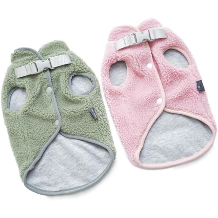 Теплий зимовий пуловер для собак маленьких порід (до 2.5 кг), зелений/рожевий (XL)