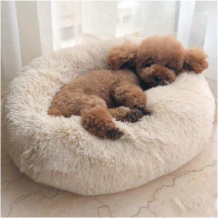 М'яке плюшеве ліжко-гніздо для собак та котів, зелене, 70 см.