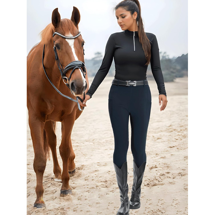 Жіночі рейтузи для верхової їзди DMVOD з силіконовим зчепленням - штани для верхової їзди (Темно-синій, XS)