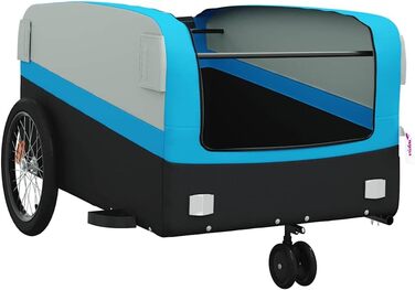 Дитячий/Транспортний причіп для собак, велосипедний причіп чорного та синього кольору, 45 кг, сталь, легкий у збиранні