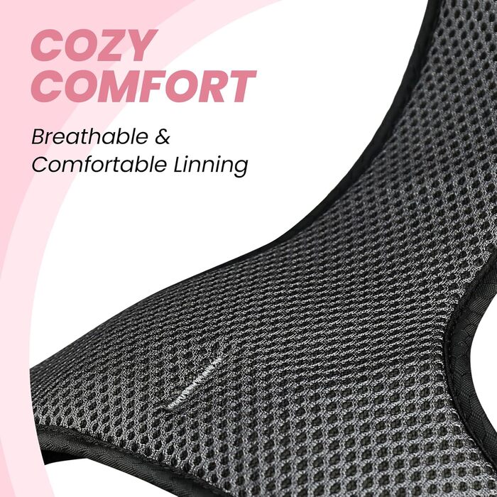 Шлейка для собак VIVAGLORY Easewalk, анти-тяга, для дресирування та прогулянок, з ручкою, не вислизає, для цуценят та собак, S, Sakura-Rosa, обхват грудей 36-61 см