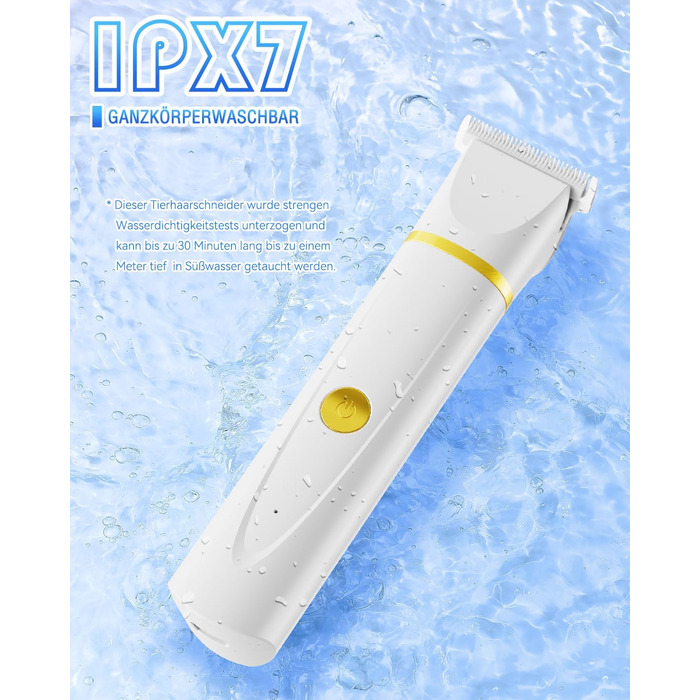 Триммер для собак і котів Unibono Leise - акумуляторний, 4 насадки для грумінгу, 7000 об/хв