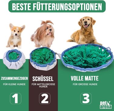 PET ARENA килимок для нюхання собак - інтелектуальна іграшка для собак, зелений, регульований розмір, миється