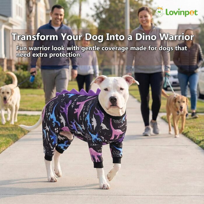 Комбінезон для собак великих порід LovinPet: дихаючий, з UV-захистом, антибактеріальний, для відновлення після операцій, зелено-оранжевий, XXX-Large