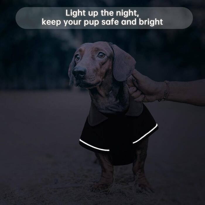 Зимовий теплий накид для такси, чорний L. Водонепроникний, з захистом живота та отвором для повідка. Ідеальний для великих собак.