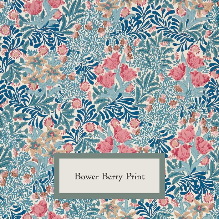 Плед для собак і котів Rosewood x Morris & Co. Bower Berry, 150x100 см, синій, з м'якою оксамитовою підкладкою, легкий у догляді, з розкішним принтом Вільяма Морріса