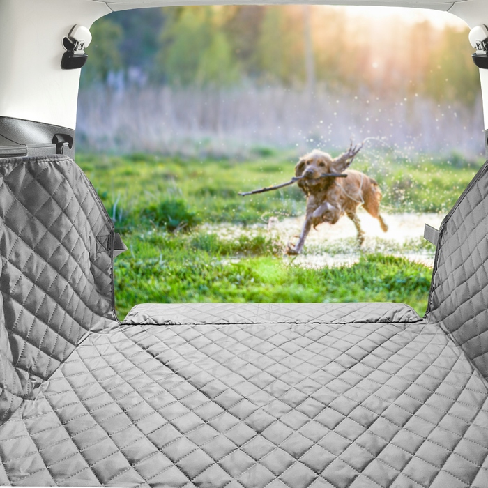Автомобільний килимок для собак Doggy, сіра тканина, розмір L
