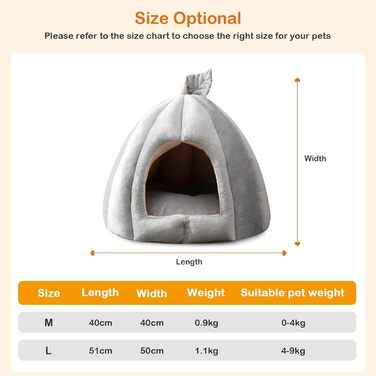 ALLSOPETS будиночок-іглу для котів і собак, м'яке ліжко XL знімна подушка, сірий, для малих тварин