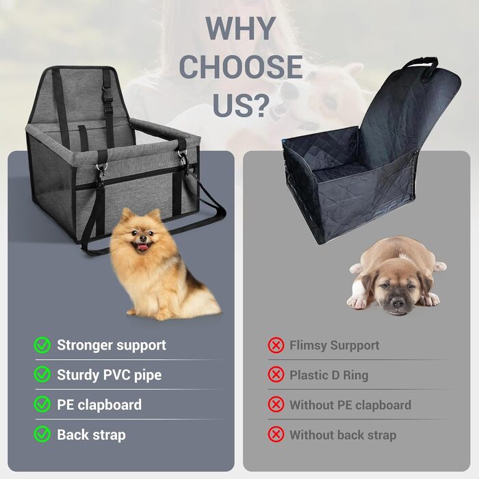 Автомобільний лежак для собак - стійкий, дихаючий, знімний, для маленьких та середніх собак, темно-сірий