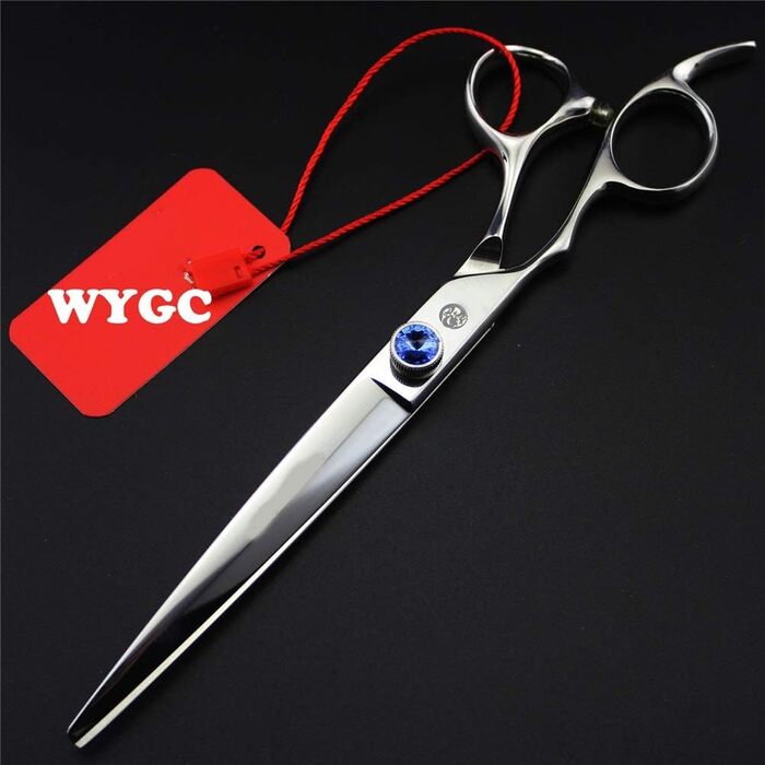 Професійна ліворука ножиці для стрижки собак, 8.0 дюймів, 440C сталь, прямі та розріджуючі леза, для перукарів та дому