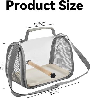Транспортний ящик для птахів Gxdamxz з піддоном та дерев'яною перегородкою, клітка для хвилястих папужок/інших птахів/дрібних тварин, 27x20x20 см