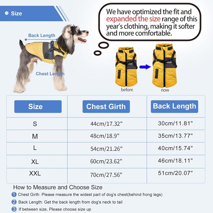 Теплий зимовий одяг для собак - куртка та одяг для цуценят, з світловідбиваючим нашийником, блакитний (XL, жовтий)
