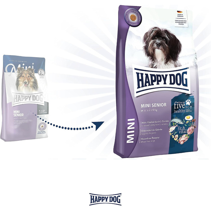 Повнораціонний корм для собак Happy Dog fit & vital Mini Senior для маленьких собак старшого віку, 4 кг