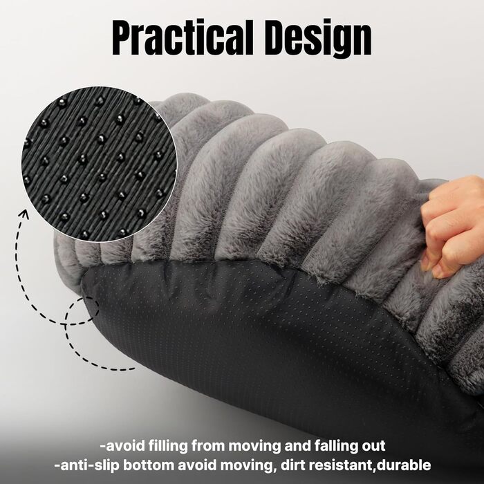 Крісло-лежанка для собак YAGE, 60 см, плюш, антистрес, ортопедичний килимок, підходить для котів, сірий колір, L-70 см