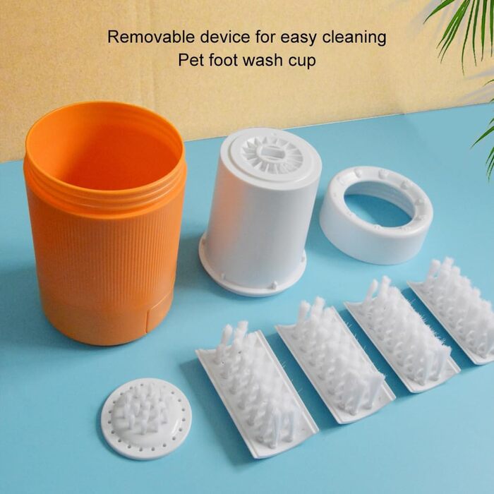Набір для миття лап собак QUXVUIS з м'якою щетиною - зручне та ефективне очищення лап. ABS, помаранчевий колір