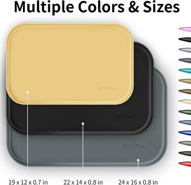 Силіконовий килимок для корму домашніх тварин з піднятим бордюром, 24x16 см, коричневий